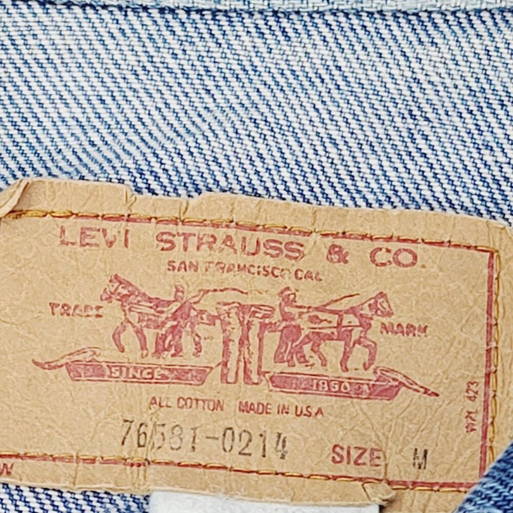 Levi's Women's Blue Mid‎ Washed Denim Button-Front Jeans Jacket Size M - Picture 7 of 11